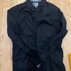 Express 1MX black dress shirt fitted